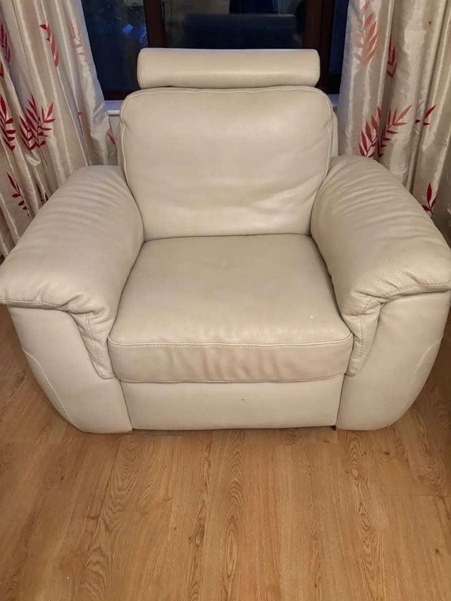 real leather sofa & armchairs - Image 2