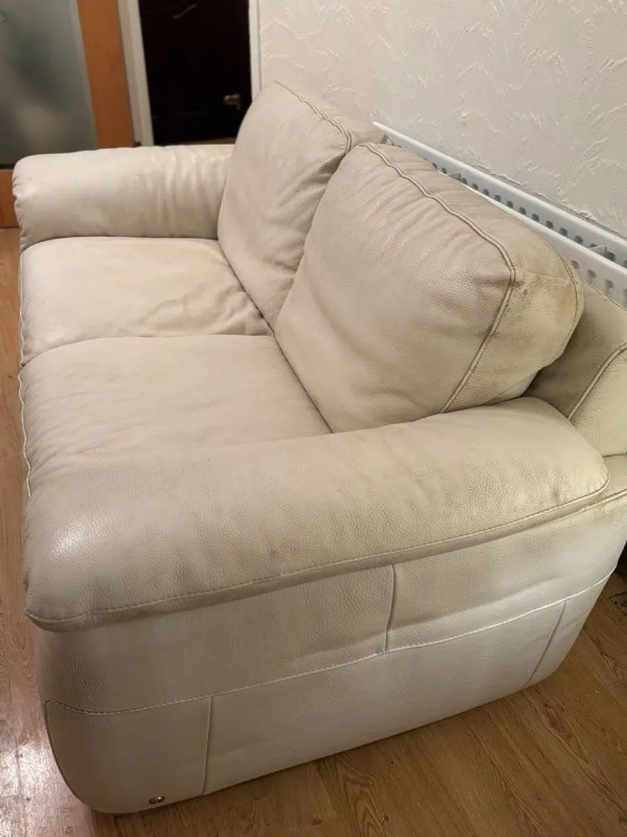 real leather sofa & armchairs - Image 4