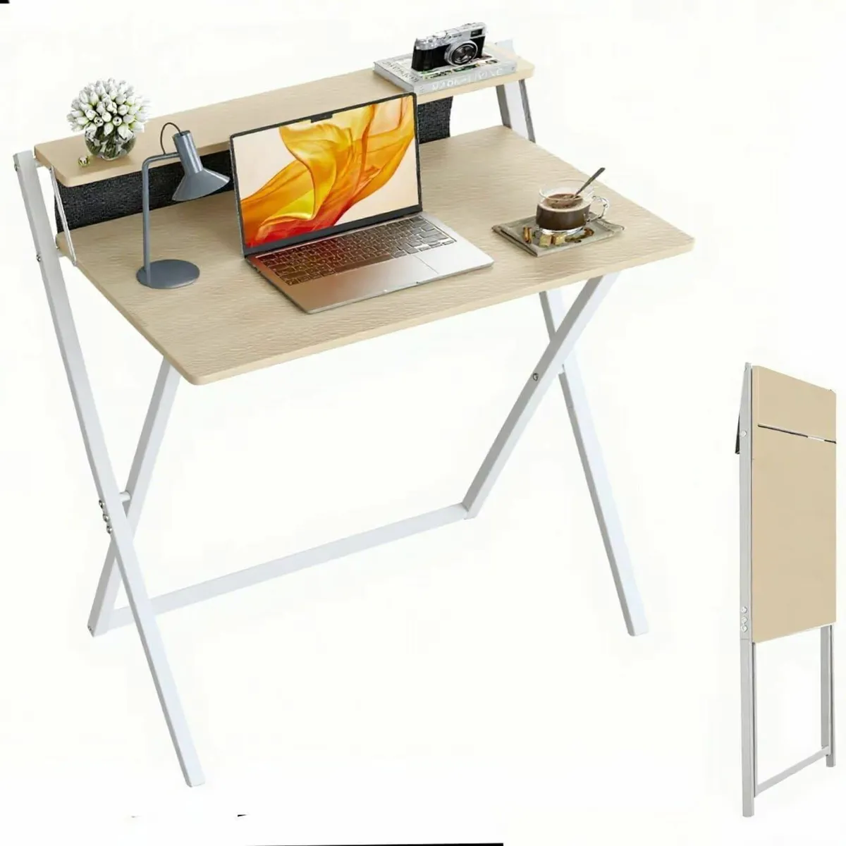 Small Folding Computer Desk with Storage Bag - Image 1