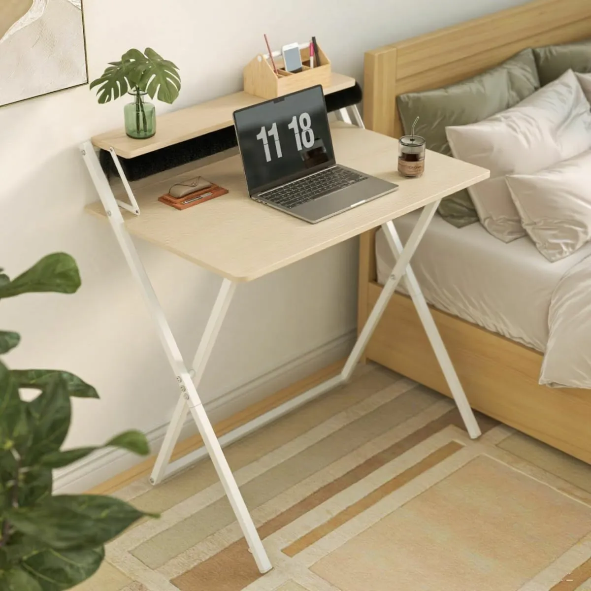 Small Folding Computer Desk with Storage Bag - Image 2