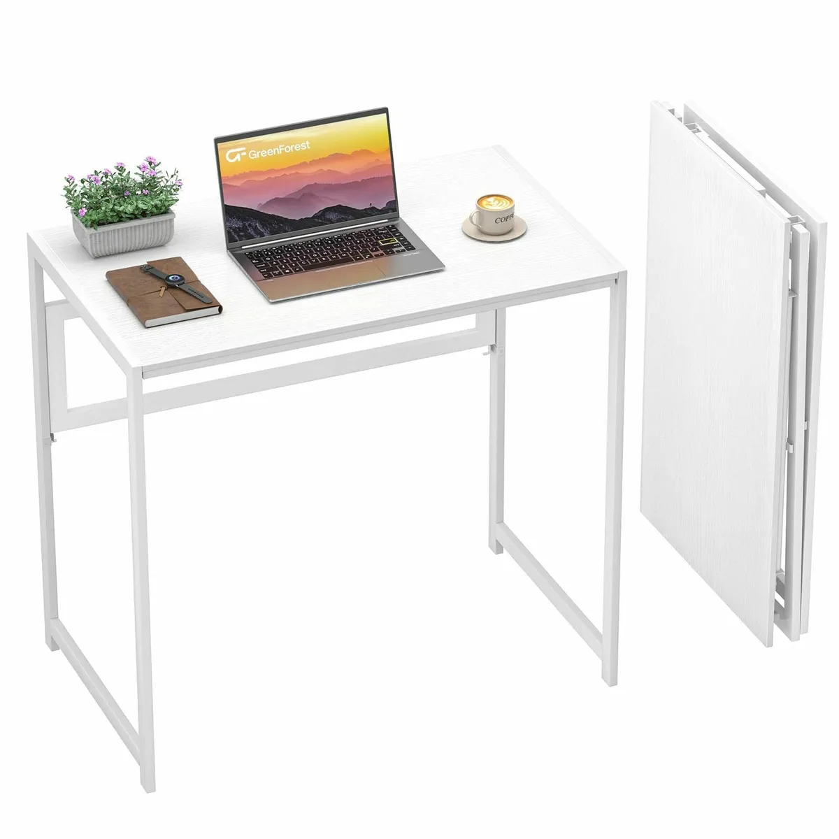 Folding Desk No Assembly Required 80cm Foldable - Image 1