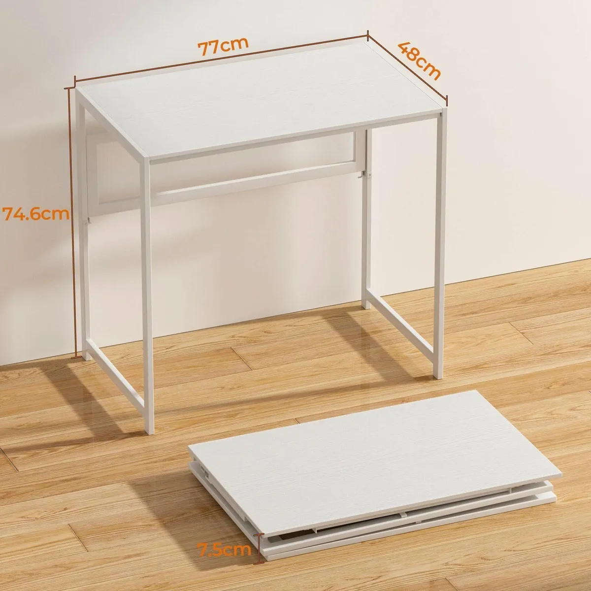 Folding Desk No Assembly Required 80cm Foldable - Image 3