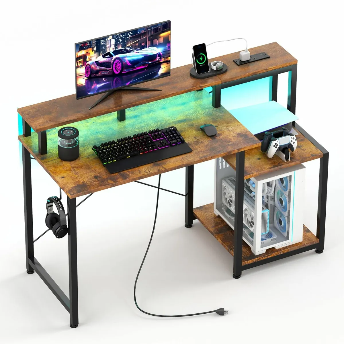 Computer Desk with Printer Stand 48 Inch Power - Image 1