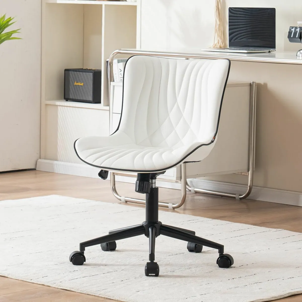Adjustable Office Chair Leather Computer Desk - Image 1