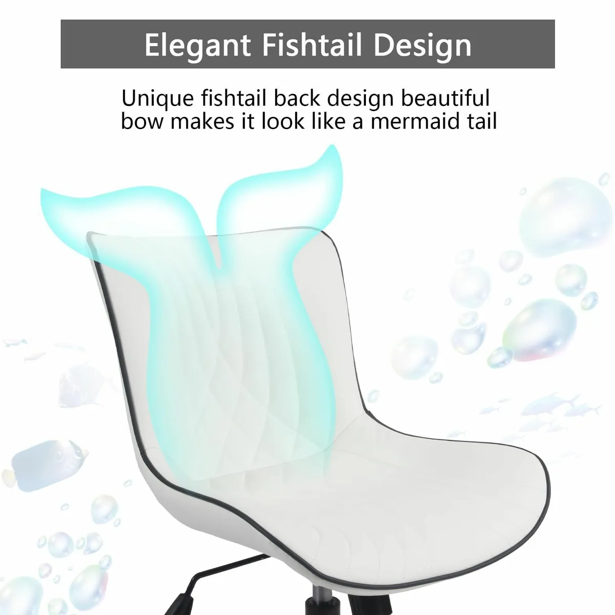 Adjustable Office Chair Leather Computer Desk - Image 3