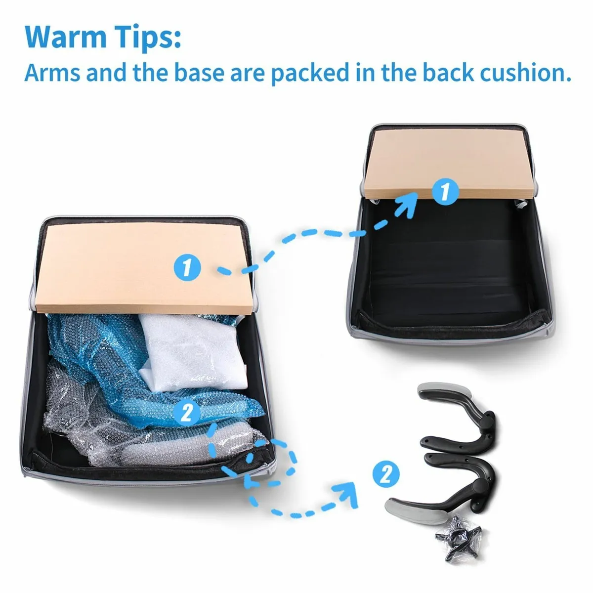 Office Chair Desk with 90degrees Flip up Armrest - Image 4