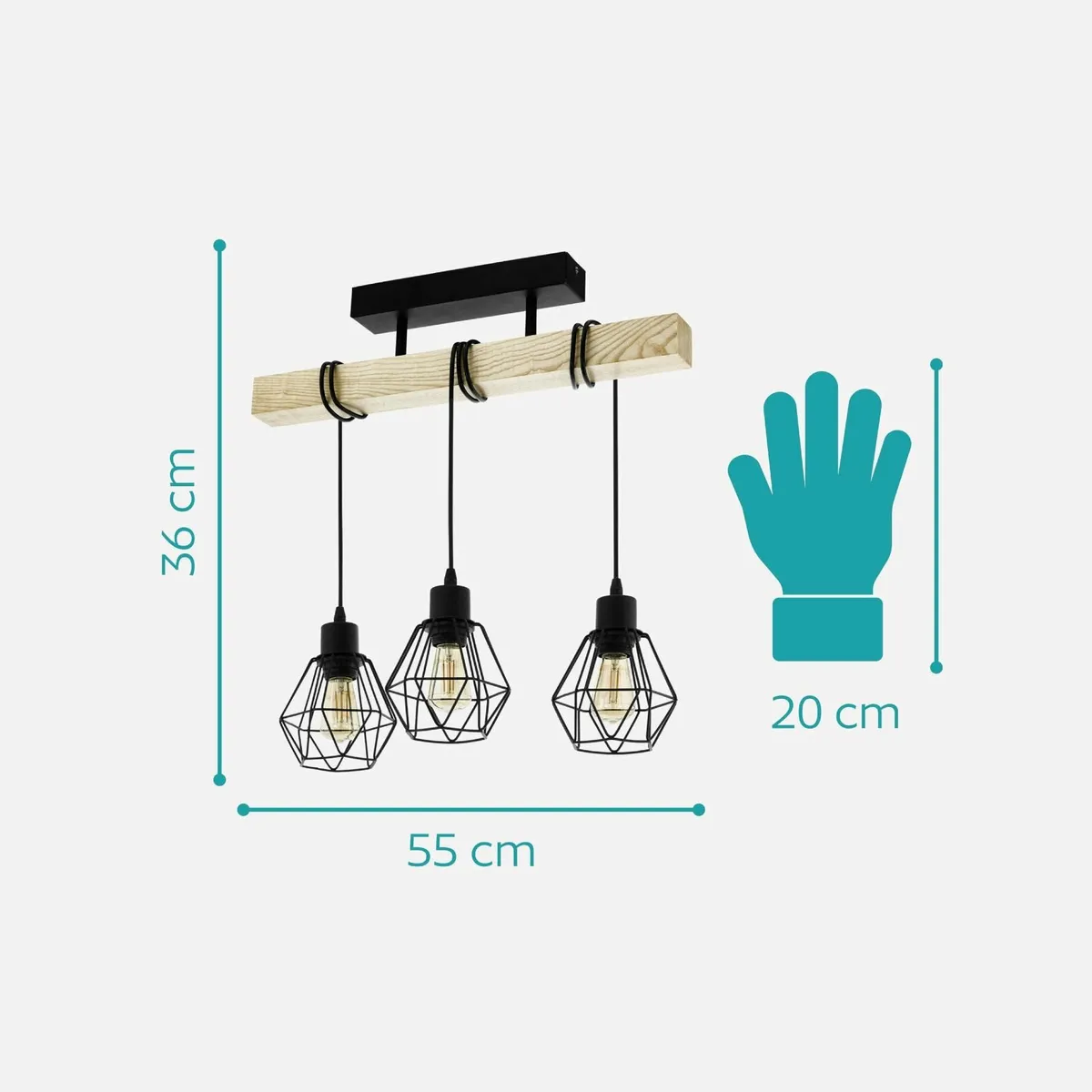 Ceiling Light Fitting Townshend 5 3-Light Vintage - Image 3