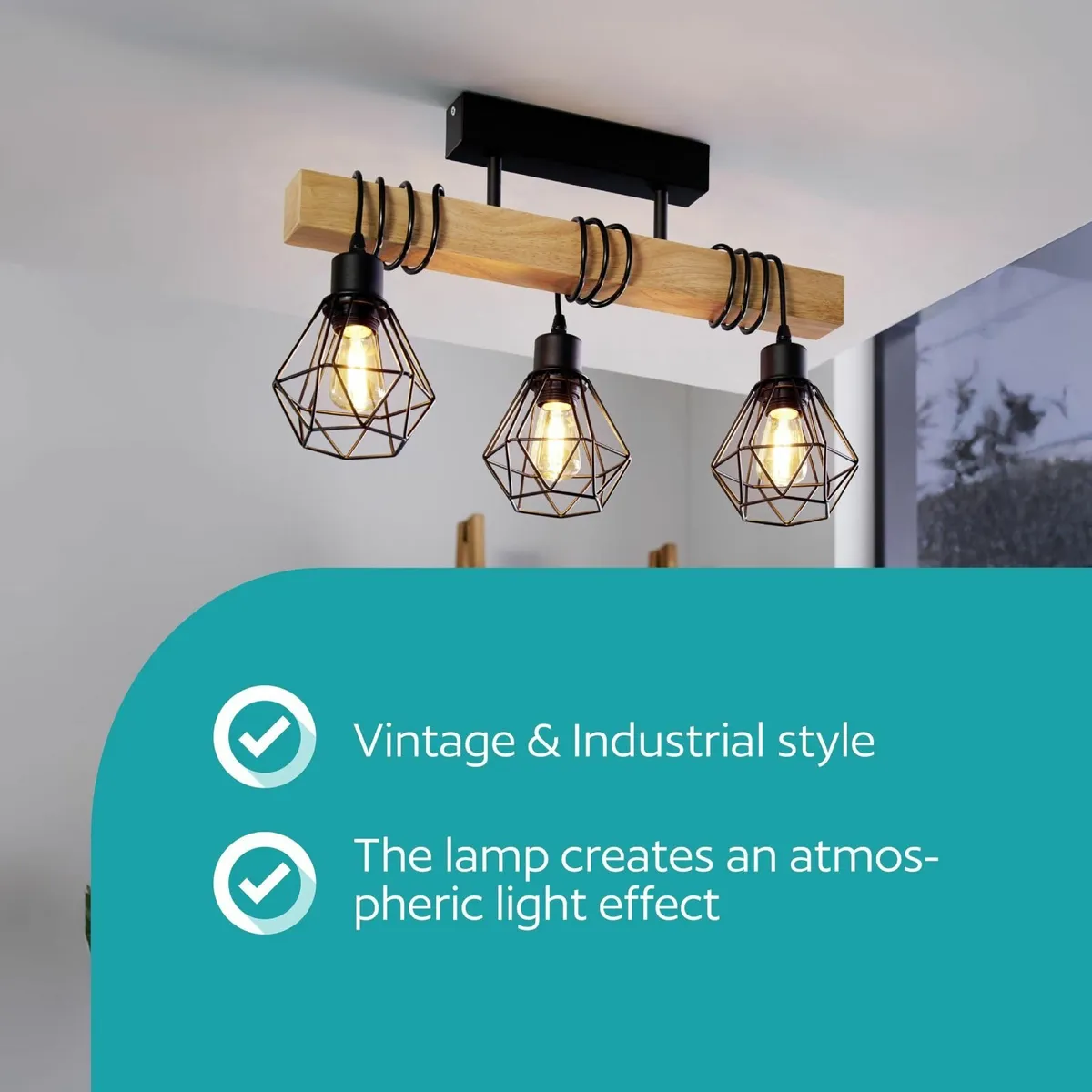 Ceiling Light Fitting Townshend 5 3-Light Vintage - Image 4