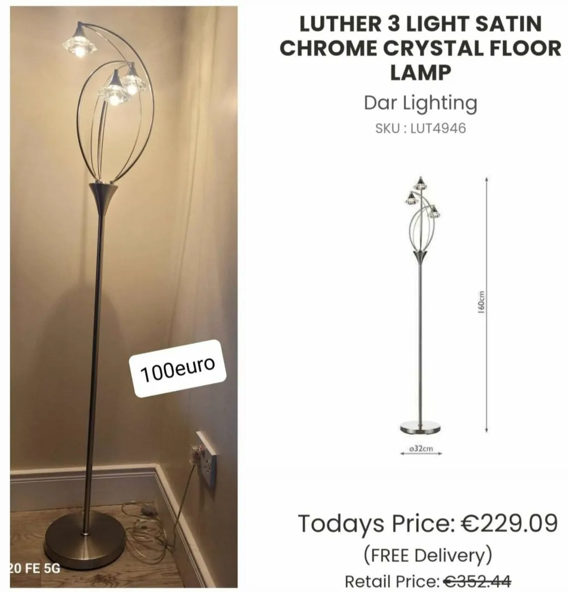 Ceiling light and floor lamp - Image 1