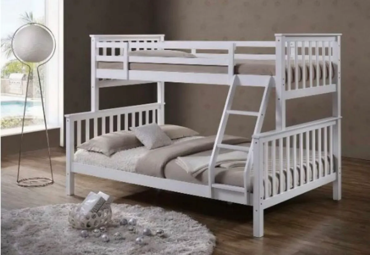Triple Bunk Bed - wooden - white - Image 4