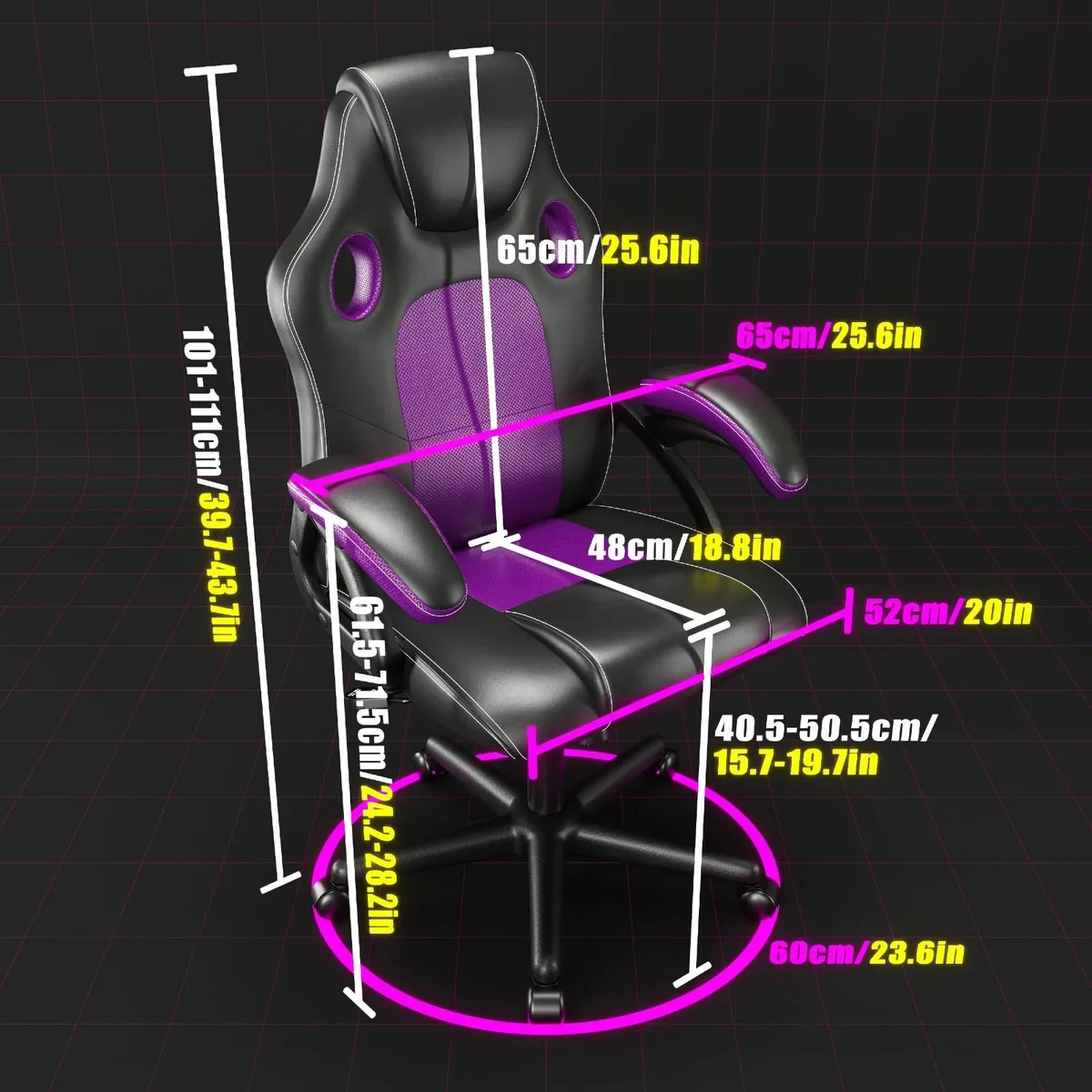 Office Chair Ergonomic High Back Seat With - Image 3