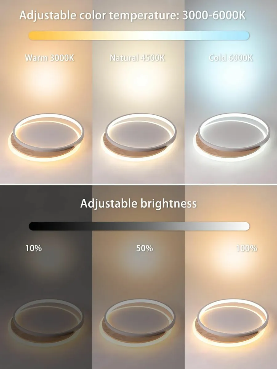 LED Ceiling Light 50CM Dimmable Lamp with Remote - Image 2