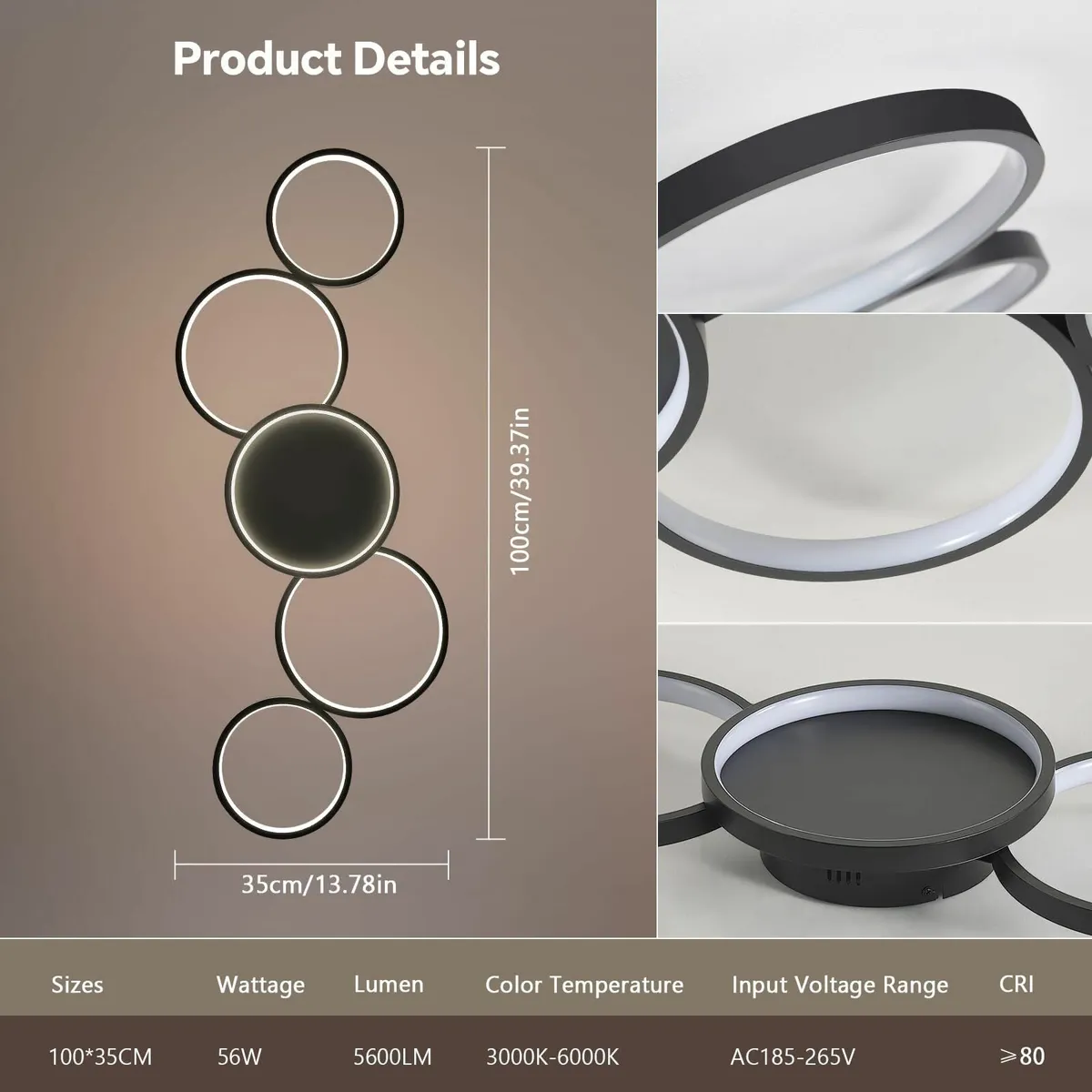 Dimmable Ceiling Light with Remote Control 50W - Image 2