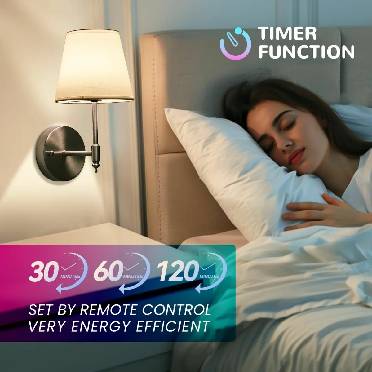 Battery Operated Wall Sconce Set of 2 Brushed - Image 3