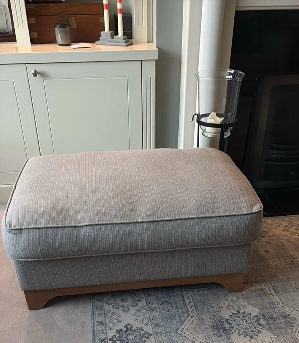 Three gray 2/3 seater sofas & matching footstool - Image 2