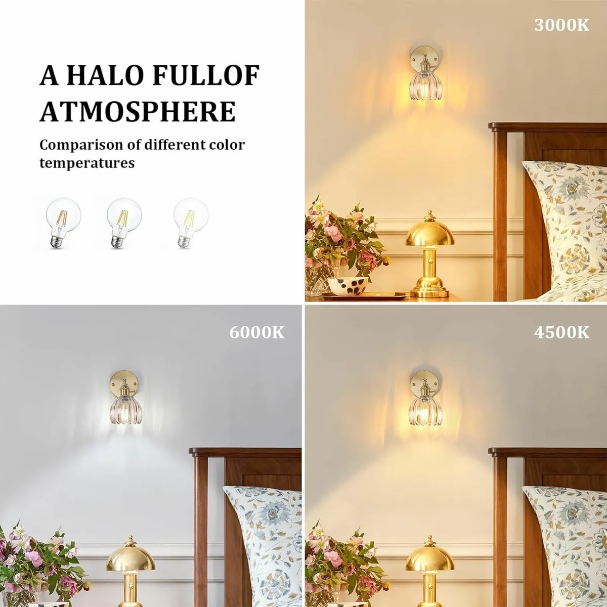 Vintage Wall Lights Set of 2 Lamps Indoor Gold - Image 3