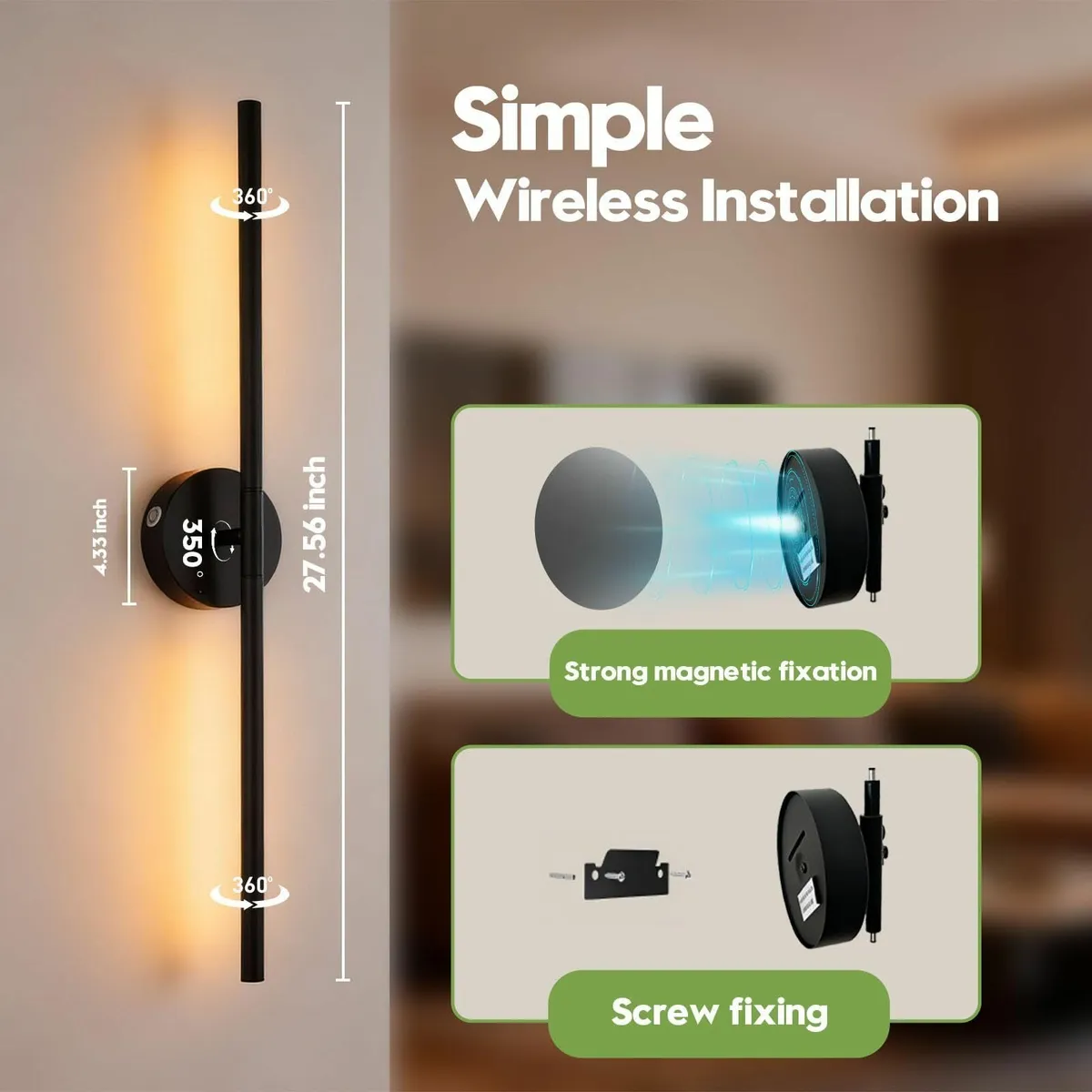 Battery Operated Wall Sconces 2 Pack 8000mAh - Image 4