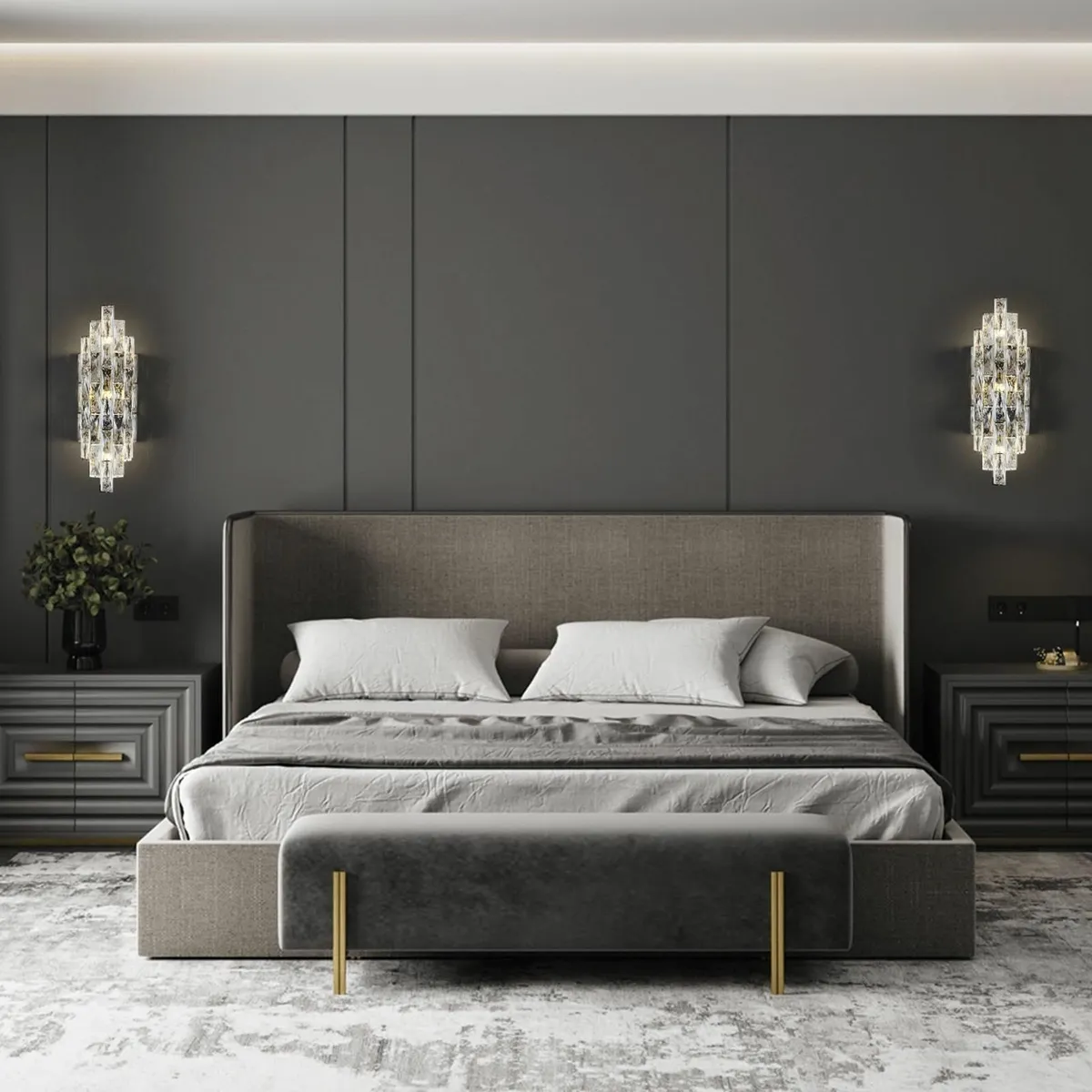 Crystal Wall Light Sconce Modern Luxury Chrome - Image 4