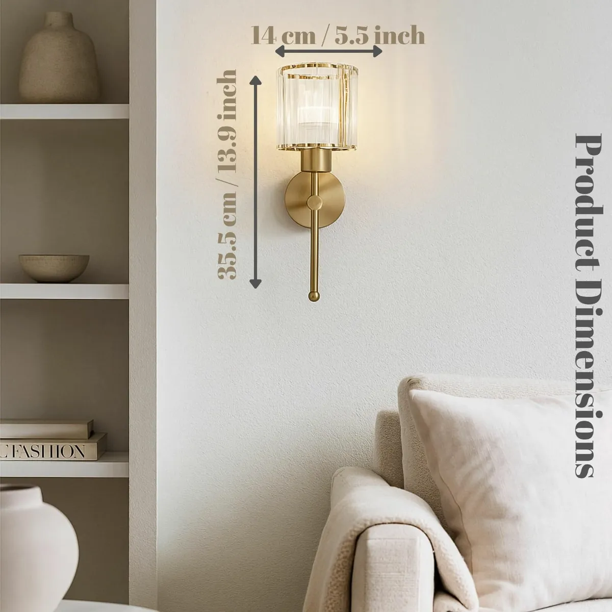 Battery Operated Wall Sconce Set of Two Crystal - Image 3