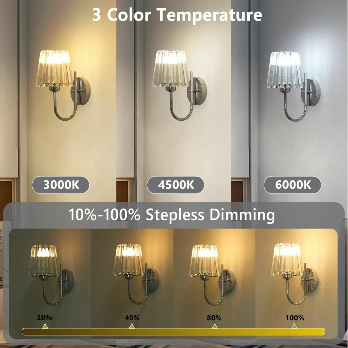 Rechargeable Wall Lights Set of 2 Battery - Image 2