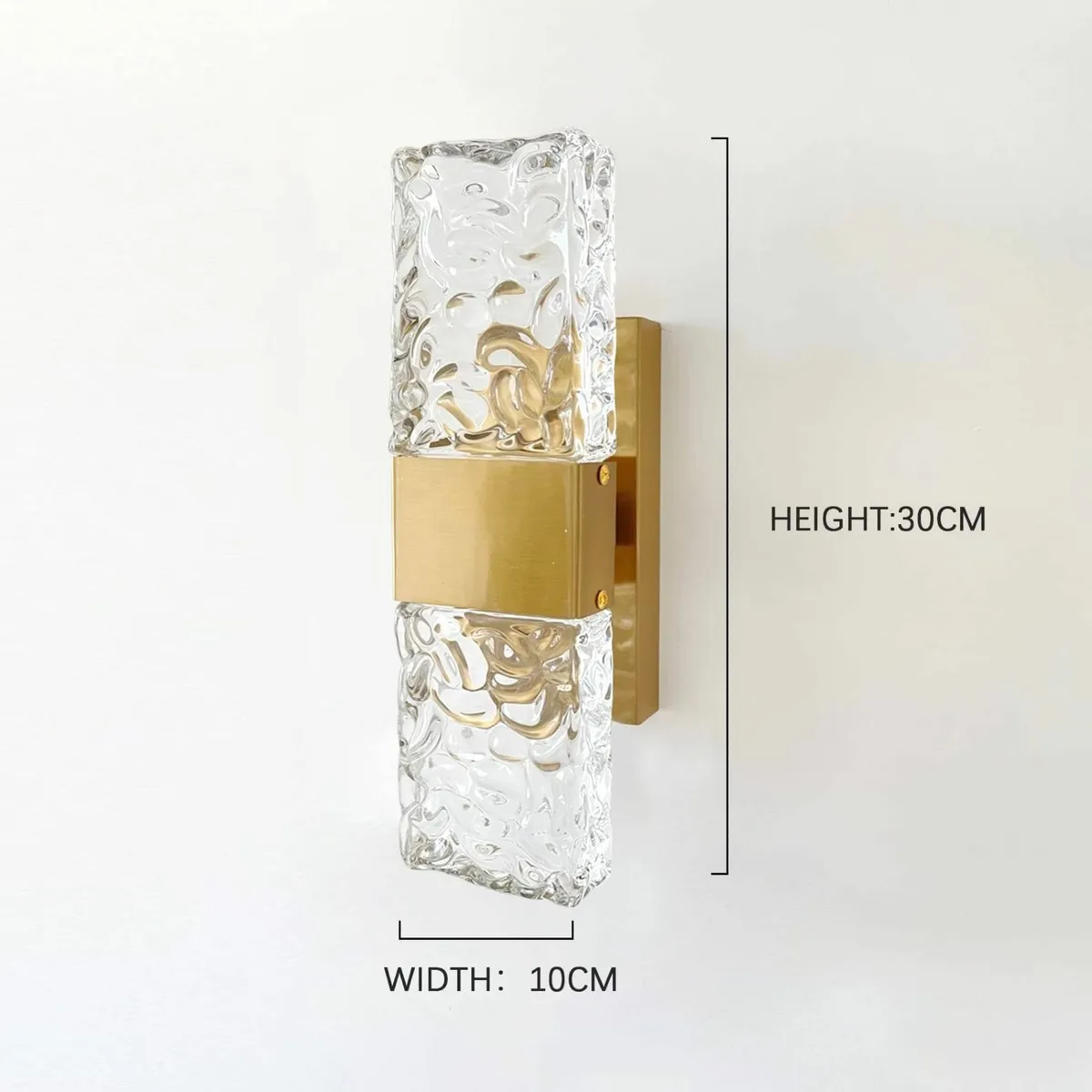 Water Ripple Design Crystal LED Gold Wall Lights - Image 3