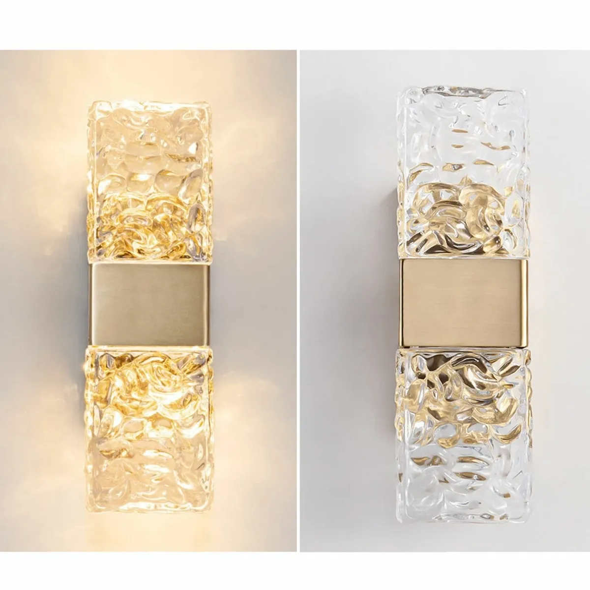 Water Ripple Design Crystal LED Gold Wall Lights - Image 4