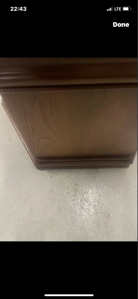 Hexagon antique table and storage - Image 2