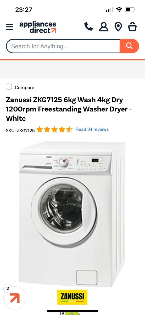 Zanussi washing machine dryer - Image 2