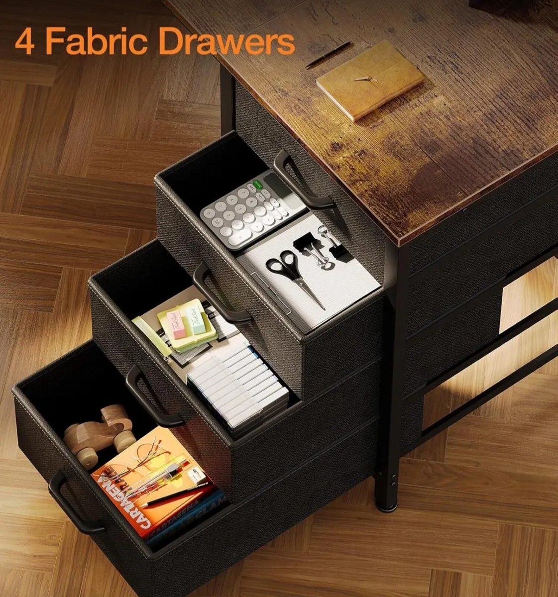 Computer Desk with Drawers, 120 x 48 cm Office Des - Image 4