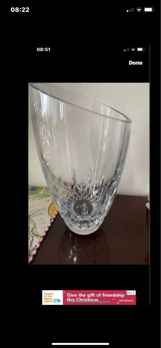 Large Waterford Crystal Angular Vase - Image 1