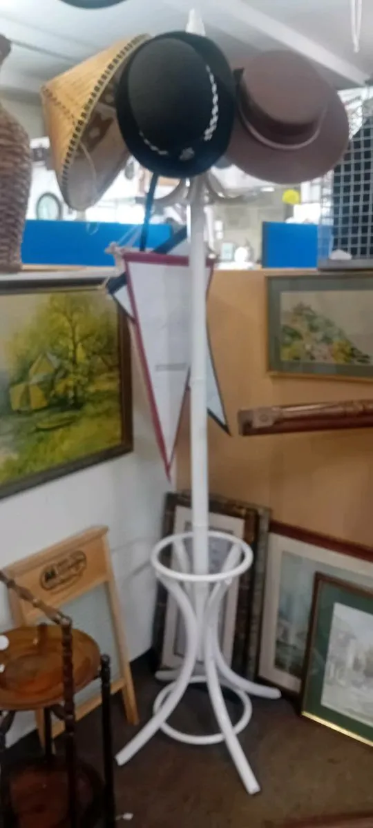 White Faux Bentwood Cost hanger - Image 1