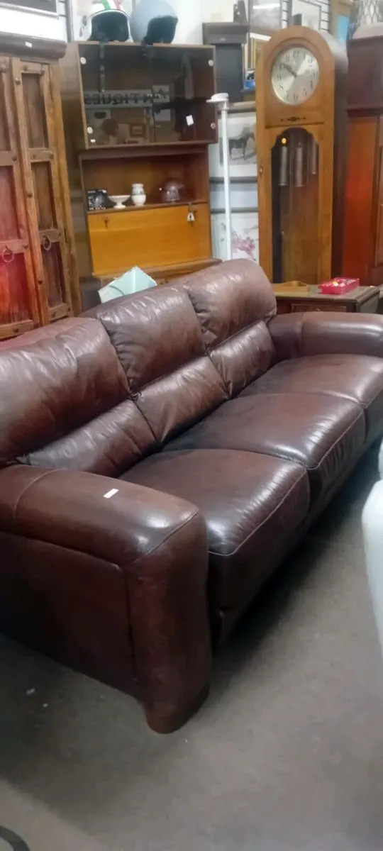 Very Large Three Seat Leather Sofa(As Seen) - Image 1
