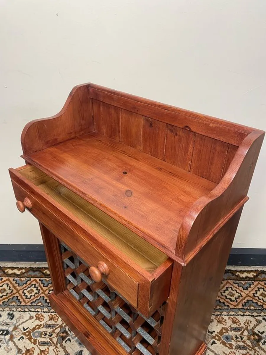 Solid Pine Wine Rack with Upper Gallery - Image 3