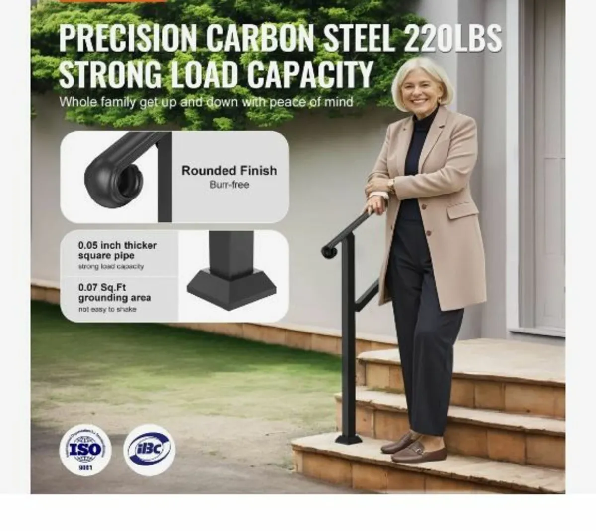 Handrails for Outdoor Steps, 2-3 Step - Image 4