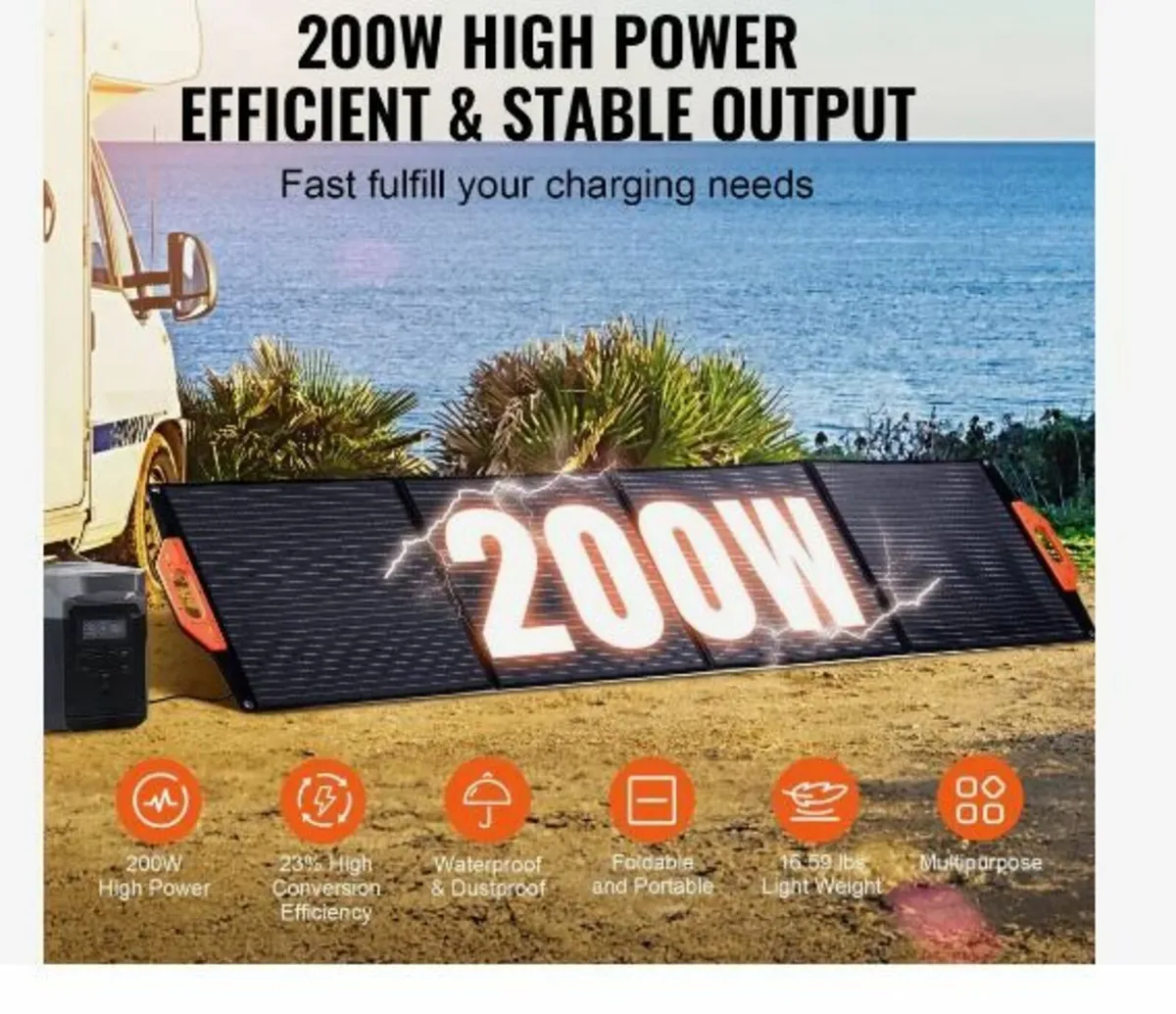 Portable Monocrystalline Solar Panel, 200W - Image 3