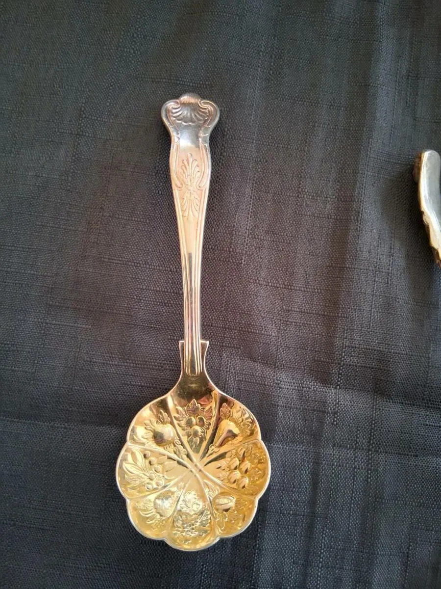 Small Silver Plated Berry Spoon - Image 1