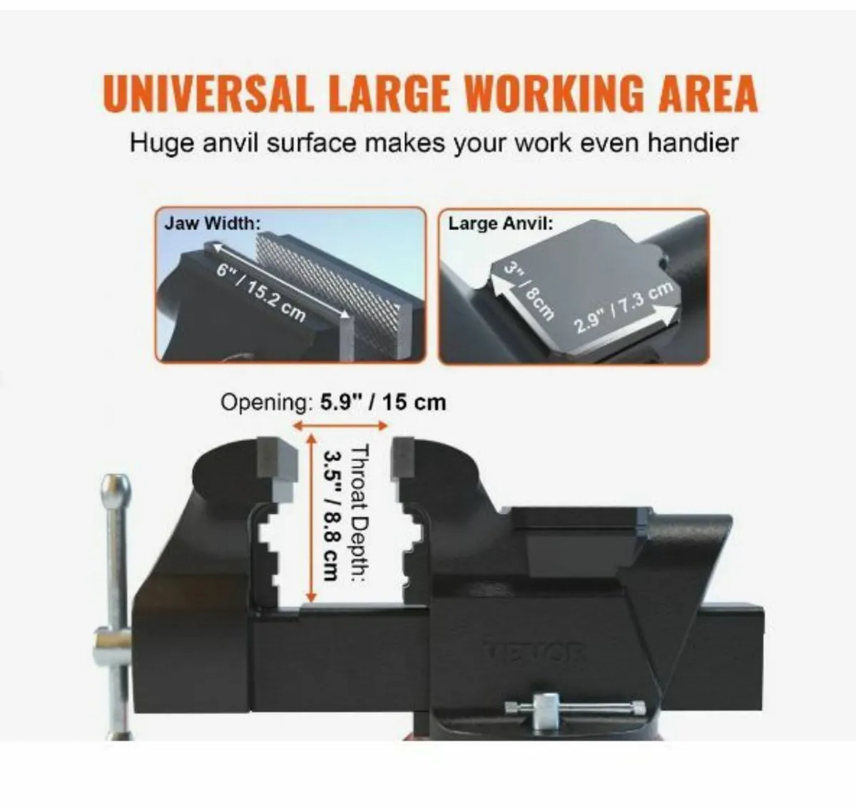 Bench Vise Jaw Width 15.2 cm - Image 3