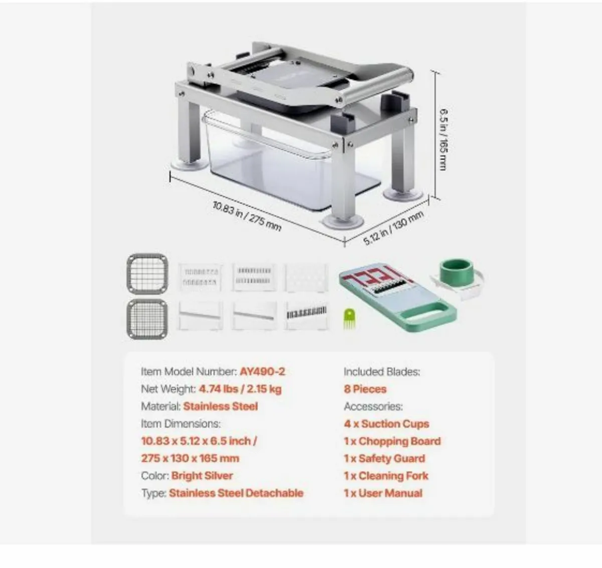 Vegetable Chopper Mandoline Slicer - Image 4