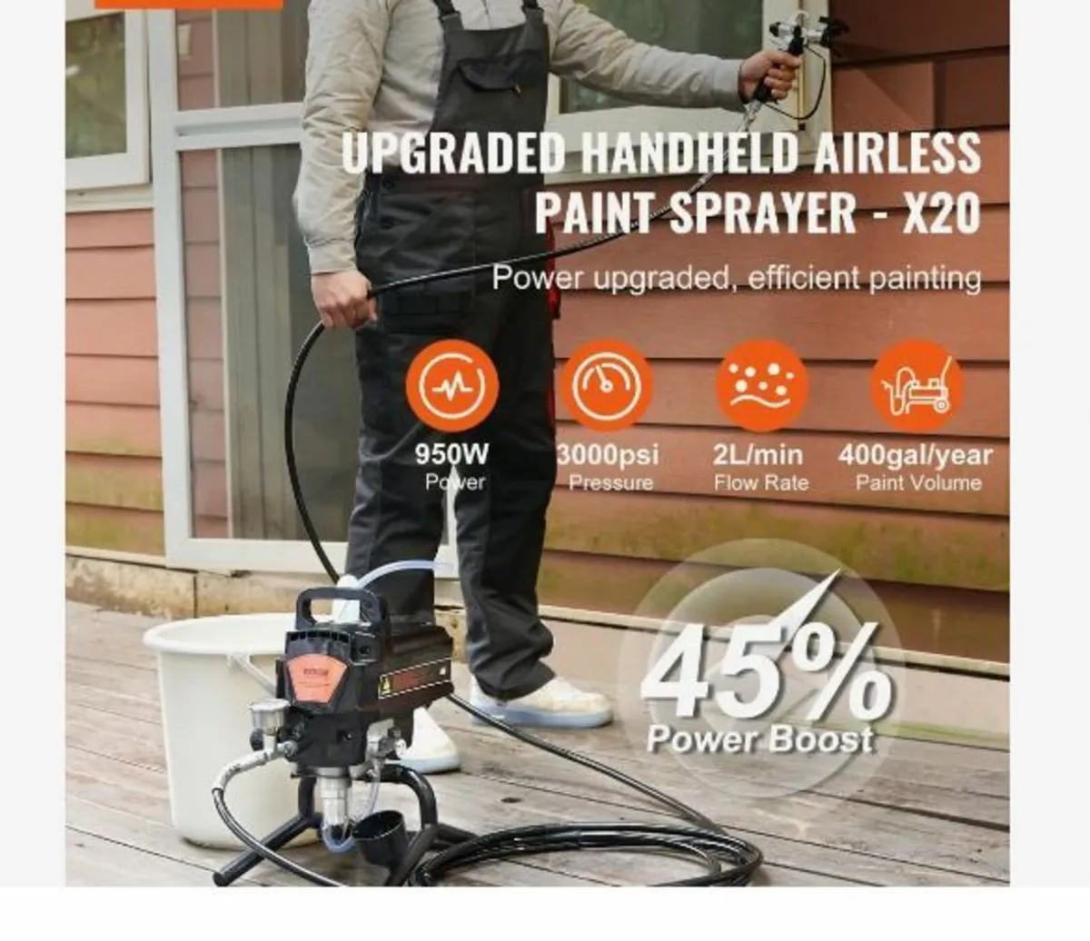 Stand Airless Paint Sprayer, 950W - Image 2