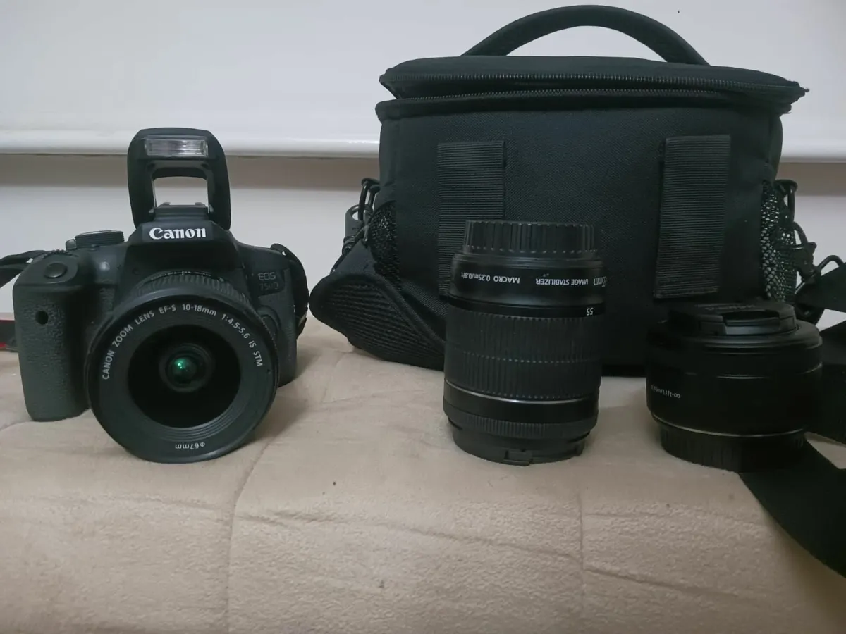 Canon EOS 750D DSLR Camera – Full Kit + 3 Lenses - Image 1