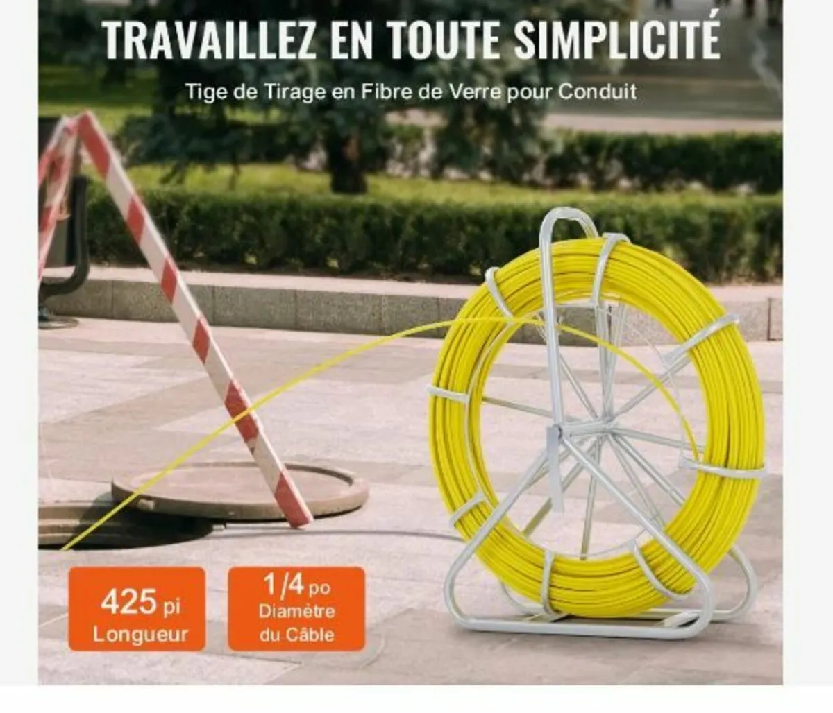 Fish Tape Fiberglass, 129.5 m, 6.4 mm - Image 3