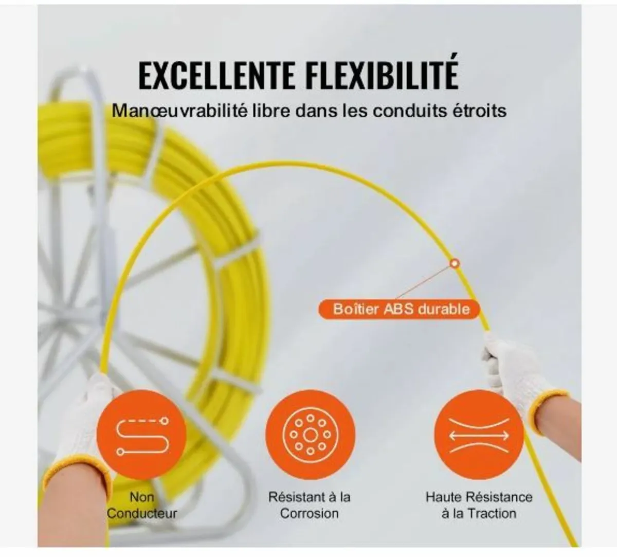 Fish Tape Fiberglass, 129.5 m, 6.4 mm - Image 4