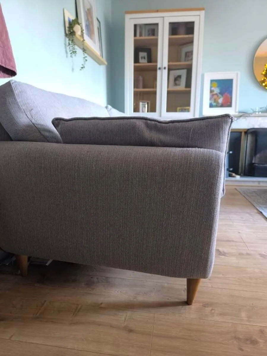 Couch Charm Series - 3 Seater Silver/Grey Fabic Sofa - Image 2