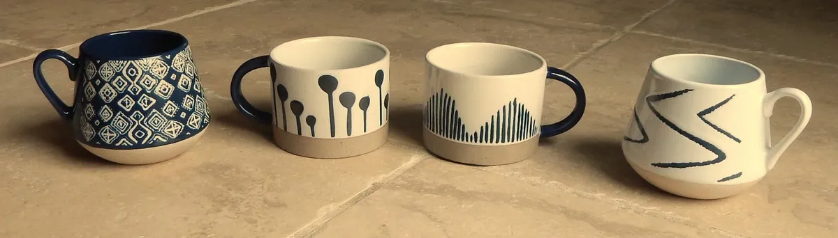 4 Large Ceramic Mugs by The Old Pottery Company - Image 1