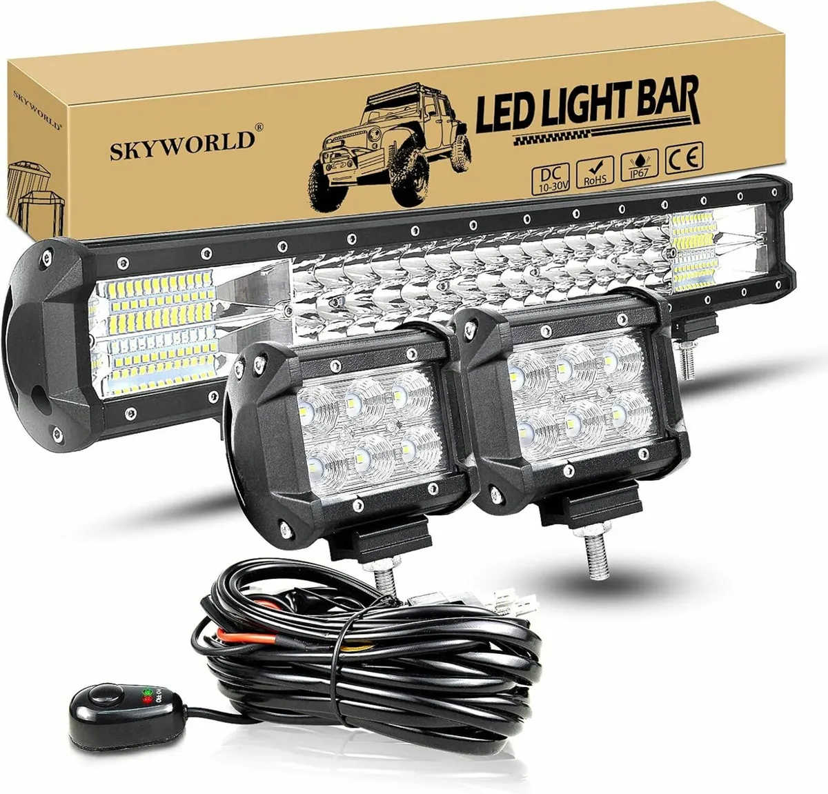Triple Row 20 inch 288W 10-30V LED Light Bar IP67