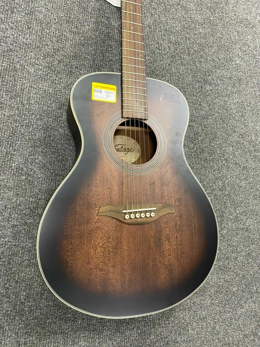 Vintage V300 Brown Acoustic Guitar - Image 3