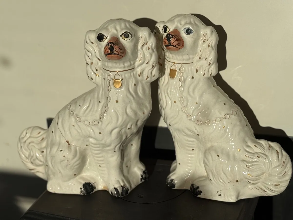 Ornaments-Victorian Staffordshire Spaniels - Image 1