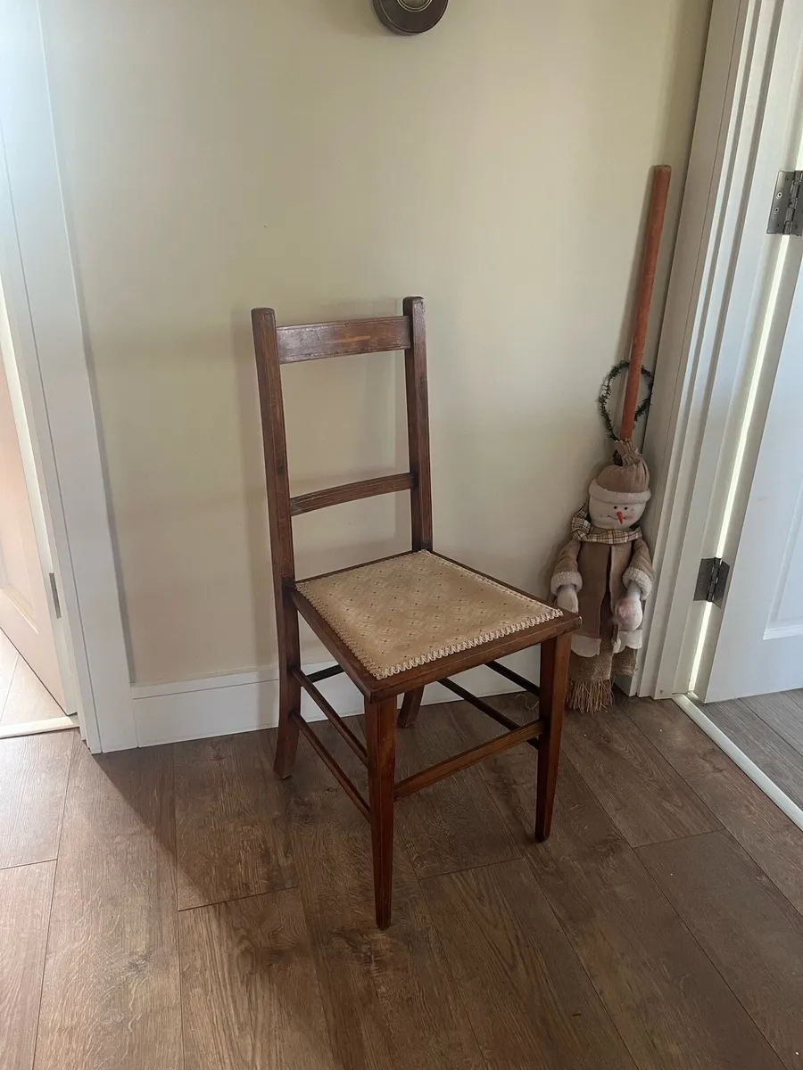 Antique Edwardian Inlaid Farmhouse Chair - Image 1