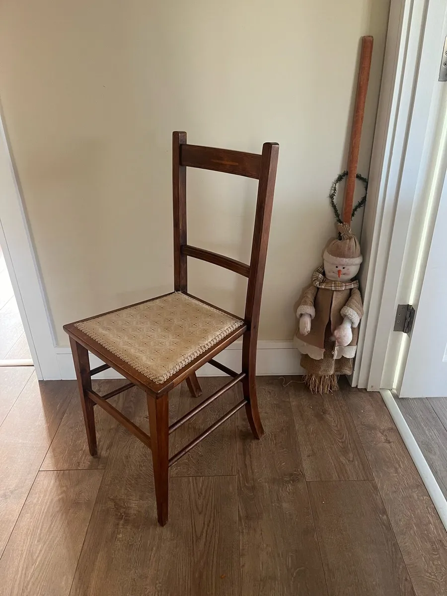 Antique Edwardian Inlaid Farmhouse Chair - Image 3