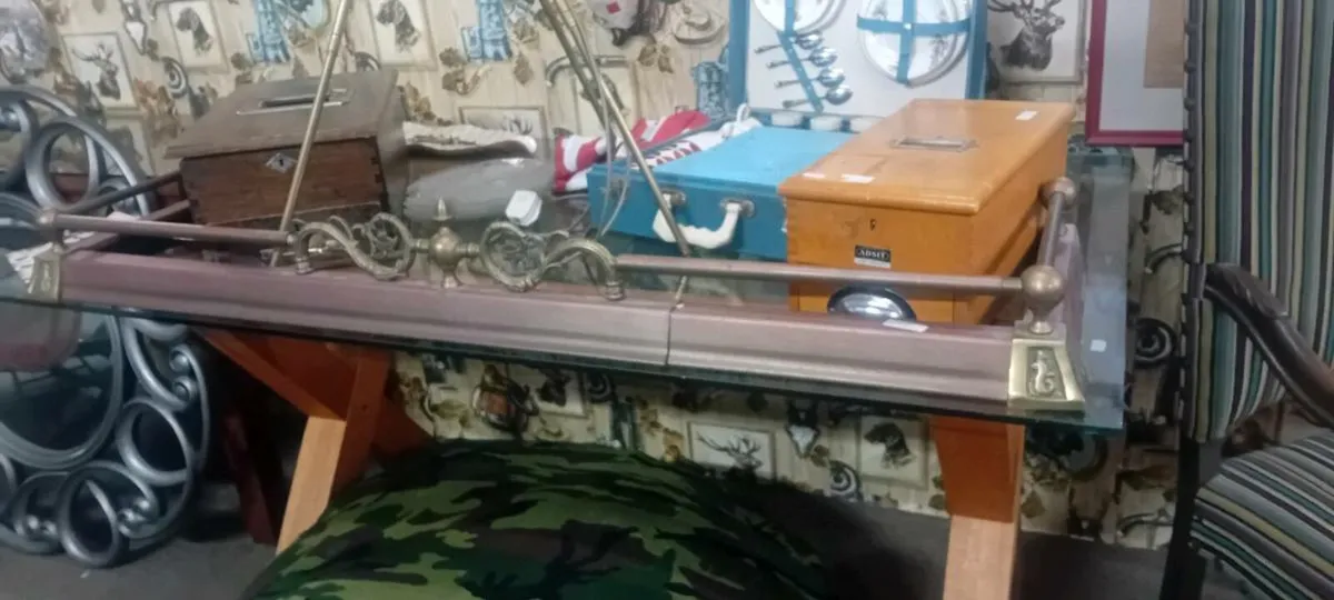 Vintage Copper And Brass Fire Fender - Image 1